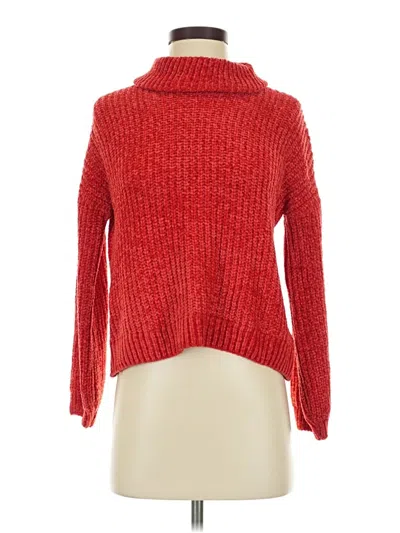 Pre-owned Pink Rose Turtleneck Sweater In Red