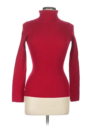 Pre-owned Pink Rose Turtleneck Sweater In Red