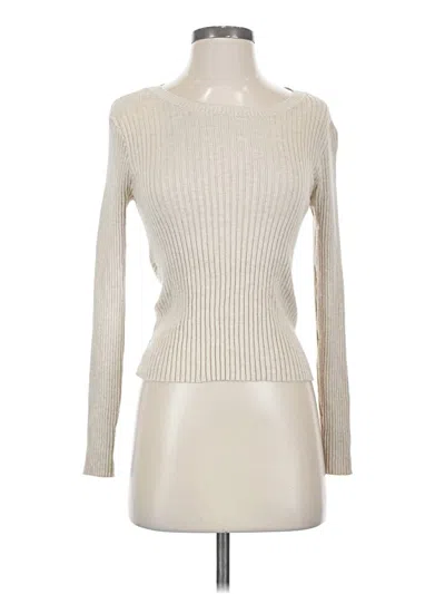Pre-owned Pink Rose Turtleneck Sweater In White
