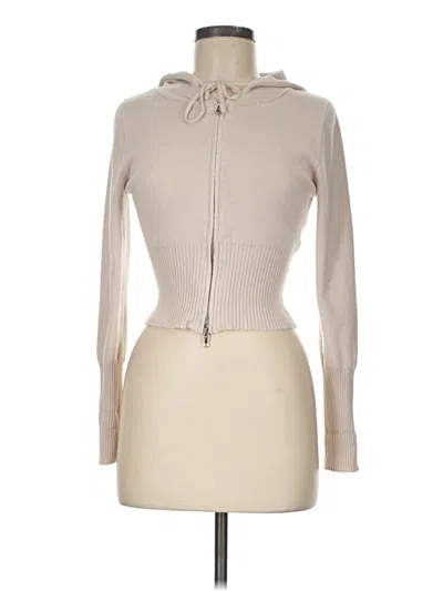 Pre-owned Pink Rose Zip Up Hoodie In Tan