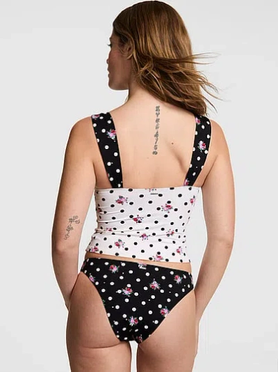 Pink Ruched Brazilian Bikini Bottom In Black