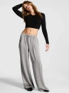 Pink Satin Pull-on Trouser Pants In Gray