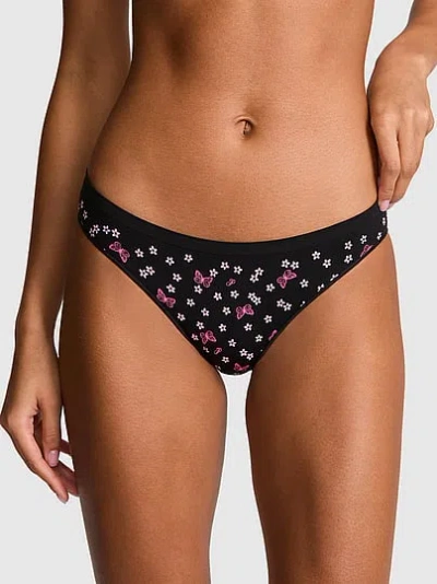 Pink Seamless Bikini Panty In Black