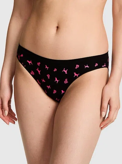 Pink Seamless Bikini Panty In Animal Print