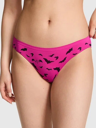 Pink Seamless Bikini Panty In Animal Print