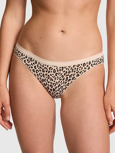 Pink Seamless Bikini Panty In Animal Print