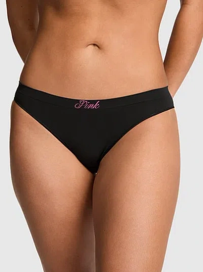 Pink Seamless Bikini Panty In Black