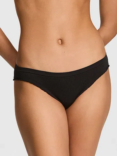 Pink Seamless Bikini Panty In Black