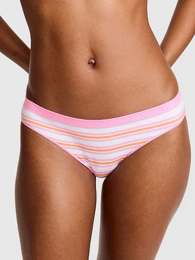 Pink Seamless Bikini Panty In Multi