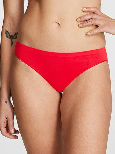 Pink Seamless Bikini Panty In Red