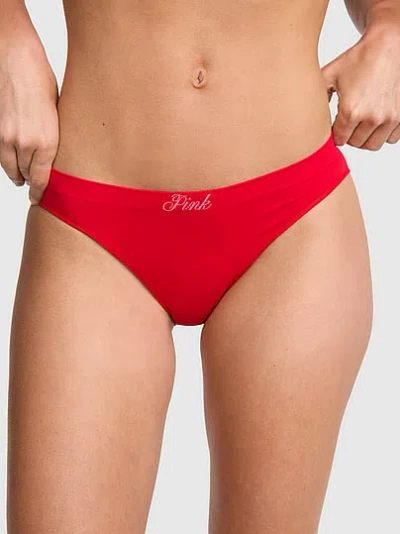 Pink Seamless Bikini Panty In Red