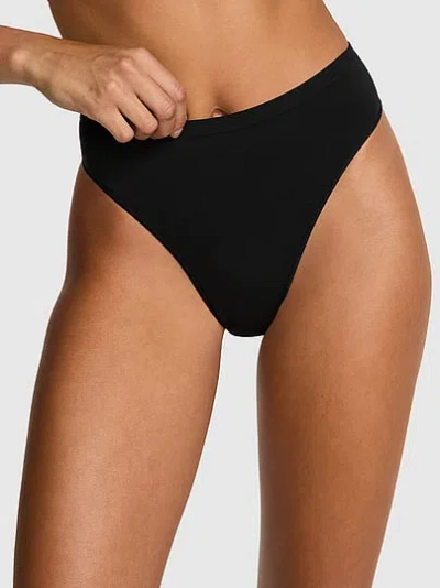 Pink Seamless Brazilian Panty In Black