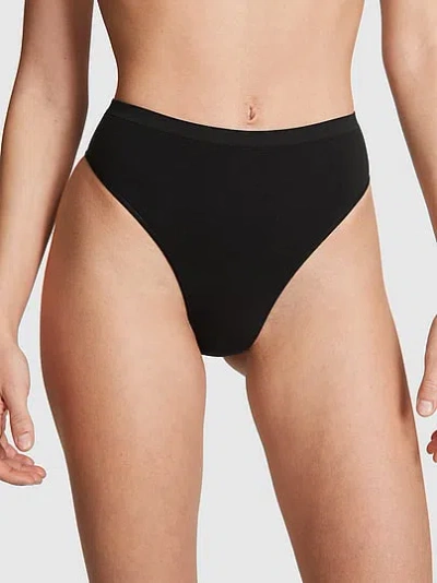 Pink Seamless Brazilian Panty In Black