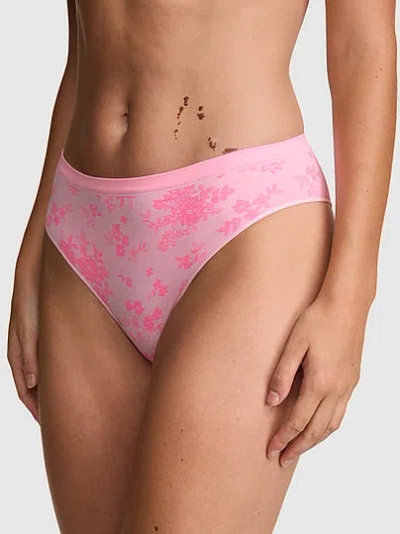 Pink Seamless Brazilian Panty In Print