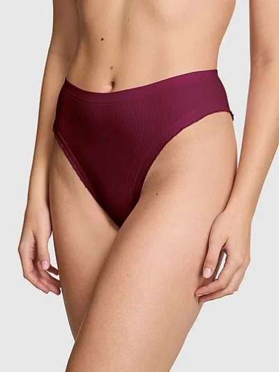 Pink Seamless Brazilian Panty In Burgundy