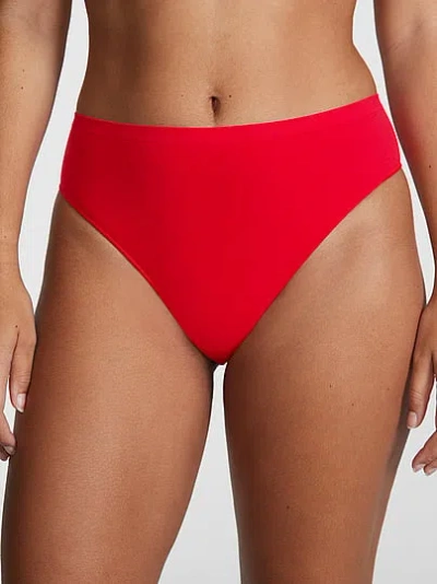 Pink Seamless Brazilian Panty In Red