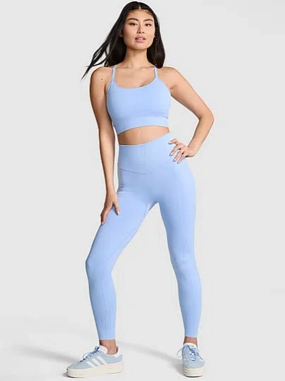 Pink Seamless Classic Leggings In Blue