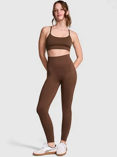 Pink Seamless Classic Leggings In Brown