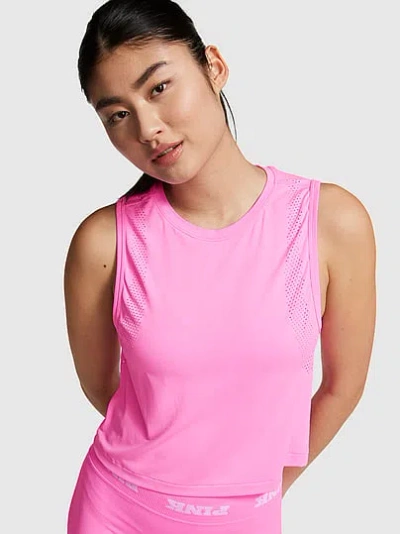 Pink Seamless Drapey Muscle Tank In