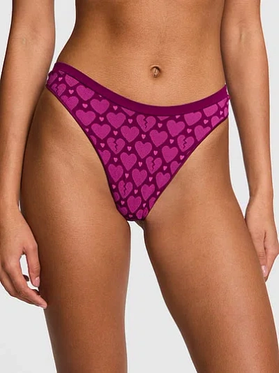 Pink Seamless High-leg Thong Panty In Purple