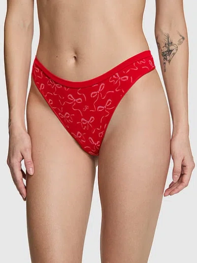 Pink Seamless High-leg Thong Panty In Animal Print