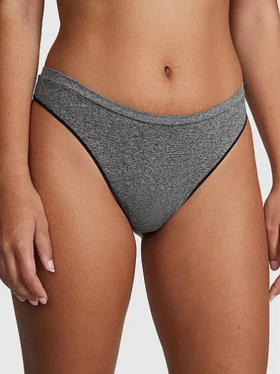 Pink Seamless High-leg Thong Panty In Gray