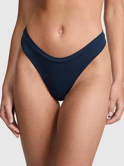 Pink Seamless High-leg Thong Panty In Blue