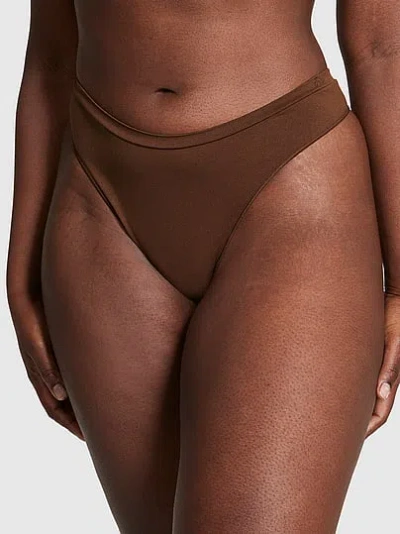 Pink Seamless High-leg Thong Panty In Brown