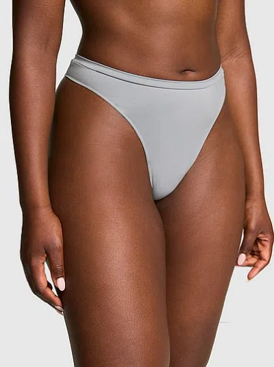 Pink Seamless High-leg Thong Panty In Gray