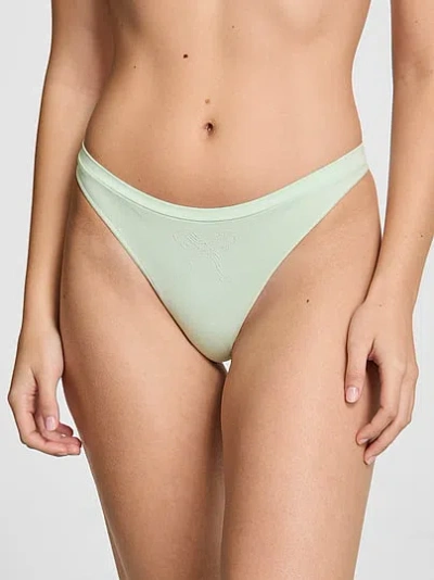 Pink Seamless High-leg Thong Panty In Green