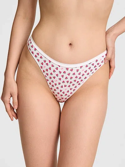 Pink Seamless High-leg Thong Panty In