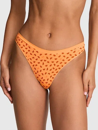 Pink Seamless High-leg Thong Panty In Multi