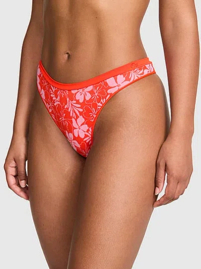 Pink Seamless High-leg Thong Panty In Pattern