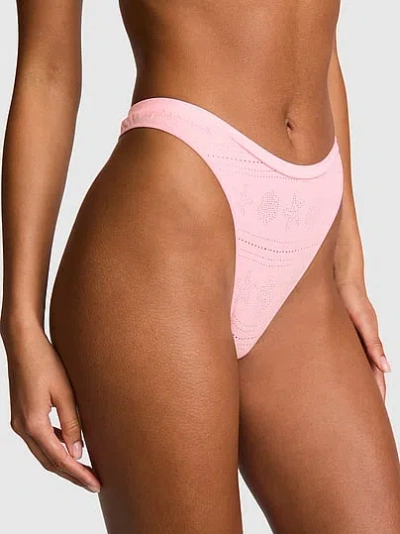 Pink Seamless High-leg Thong Panty In