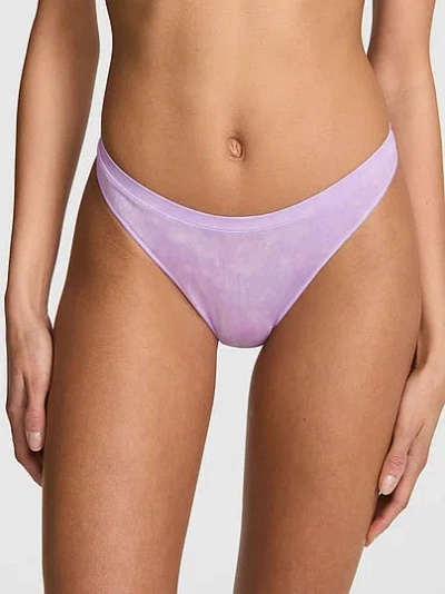 Pink Seamless High-leg Thong Panty In Purple