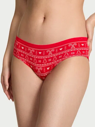 Pink Seamless Hiphugger Panty In Red