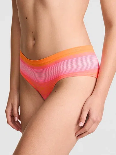 Pink Seamless Hiphugger Panty In Multi