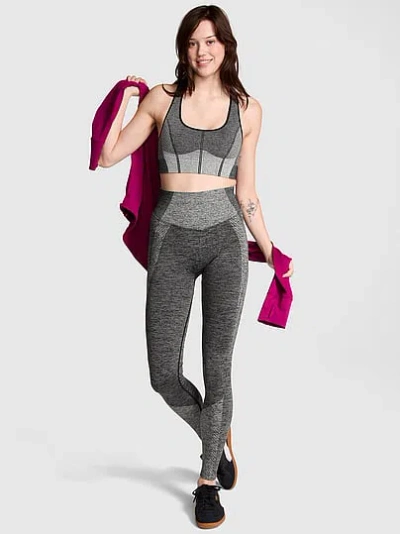 Pink Seamless Marl Classic Leggings In Gray