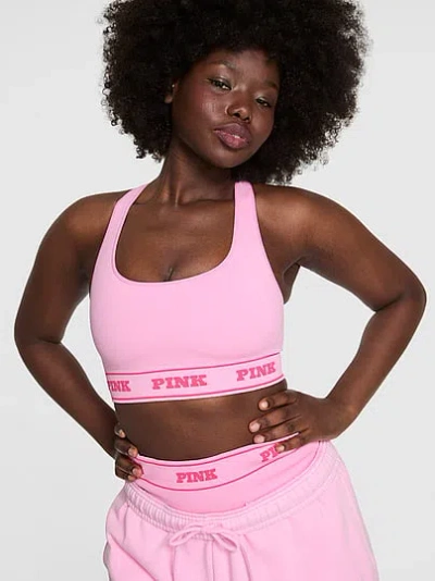 Pink Seamless Reversible Sports Bra In