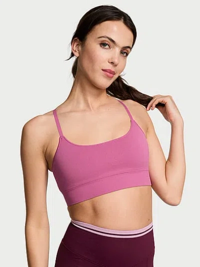 Pink Seamless Scoop Racerback Sports Bra In Purple