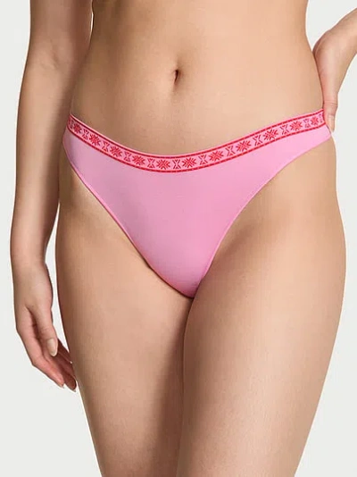Pink Seamless Thong Panty In
