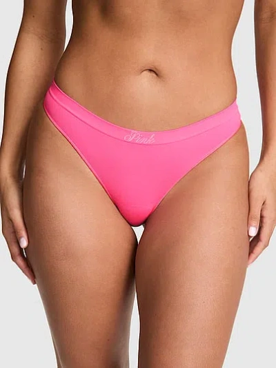 Pink Seamless Thong Panty In