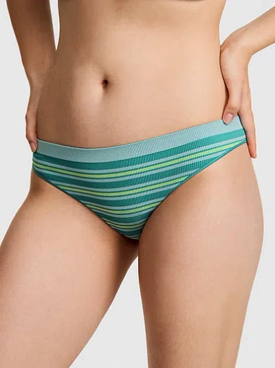 Pink Seamless Thong Panty In Multi