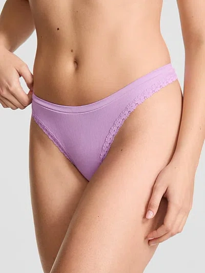 Pink Seamless Thong Panty In Purple