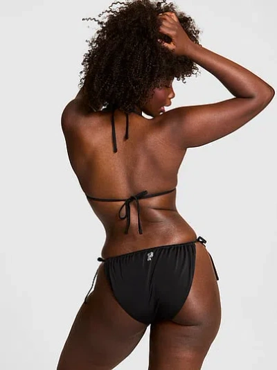 Pink Side-tie Cheeky Bikini Bottom In Black