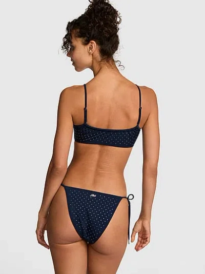 Pink Side-tie Cheeky Bikini Bottom In Blue
