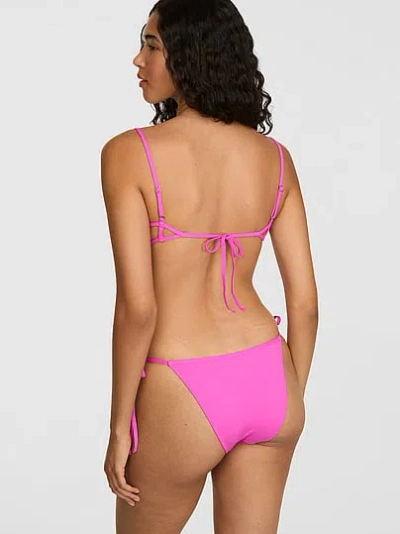 Pink Side-tie Cheeky Bikini Bottom In