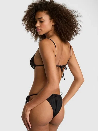 Pink Side-tie Itsy Bikini Bottom In Black