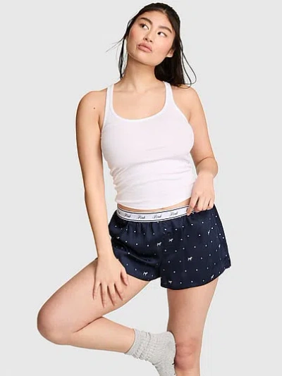Pink Silky Sleep Boxy Pajama Shorts In Multi