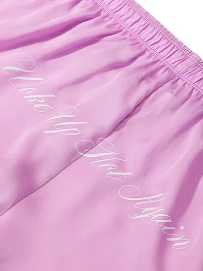 Pink Silky Sleep Boxy Pajama Shorts In Purple